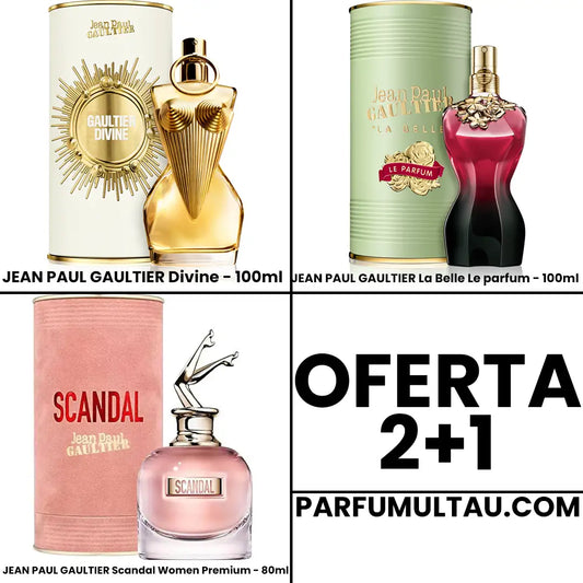 Oferta 2+1: Gaultier Divine, La Belle Le Parfum & Scandal Women Premium