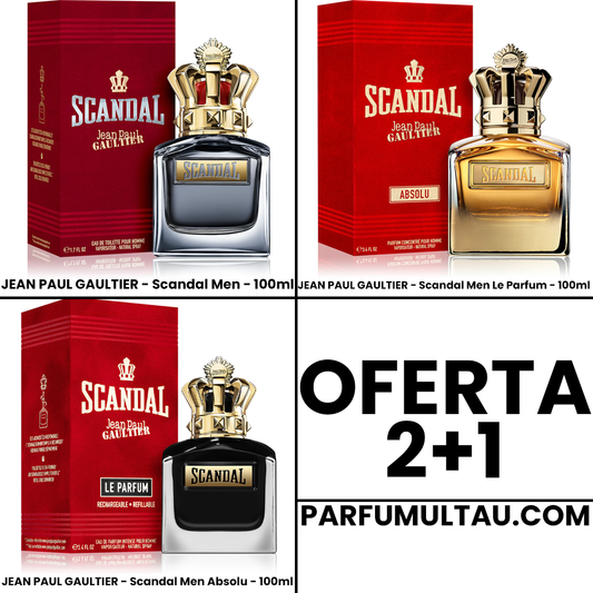 Oferta 2+1: Scandal Men EDT, Scandal Men Le Parfum & Scandal Men Absolu